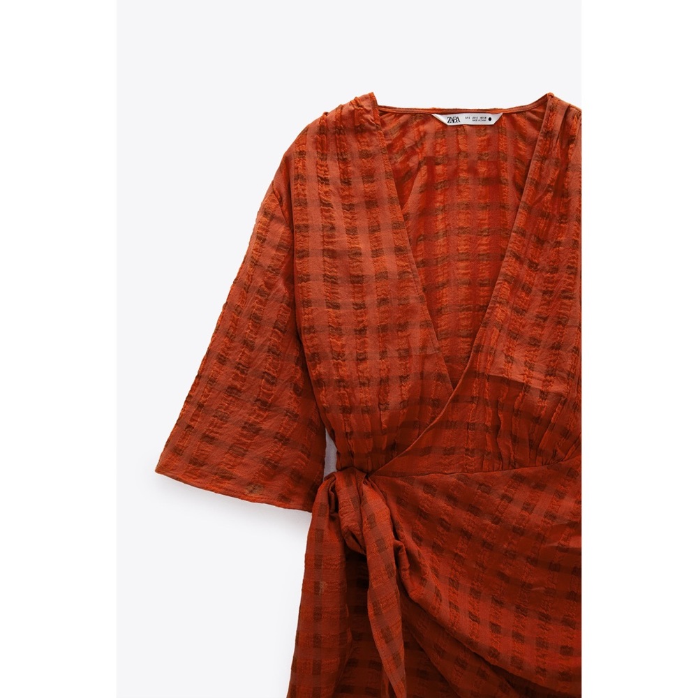 ZARA double breasted mini dress burnt orange - Picture 2 of 3
